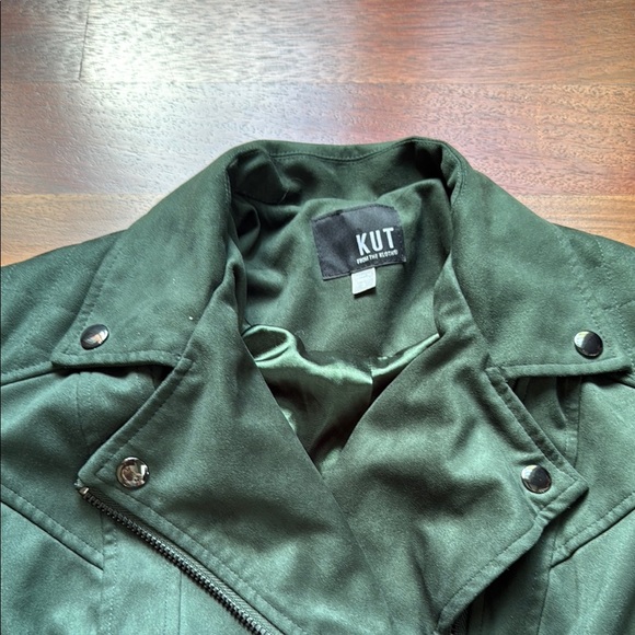 Kut from the Kloth Green faux suede Jacket with Collared Neckline - Picture 2 of 5